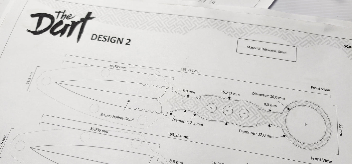 The DART EDC Knife Design Template