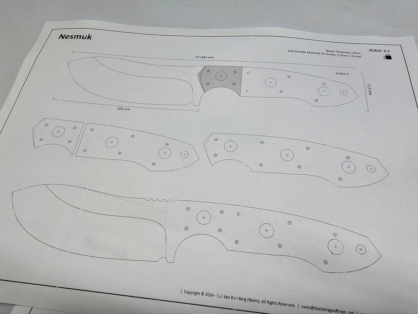 Nesmuk Knife Template