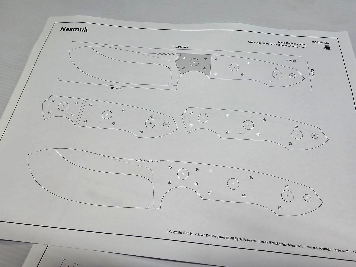 Nesmuk Knife Template