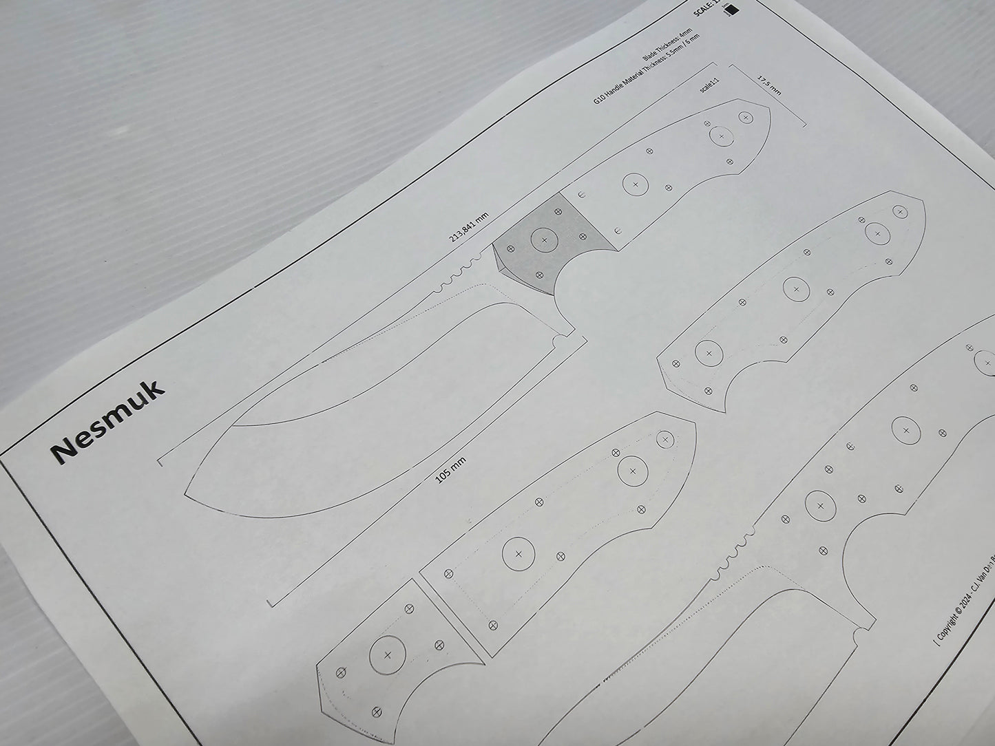 Nesmuk Knife Template