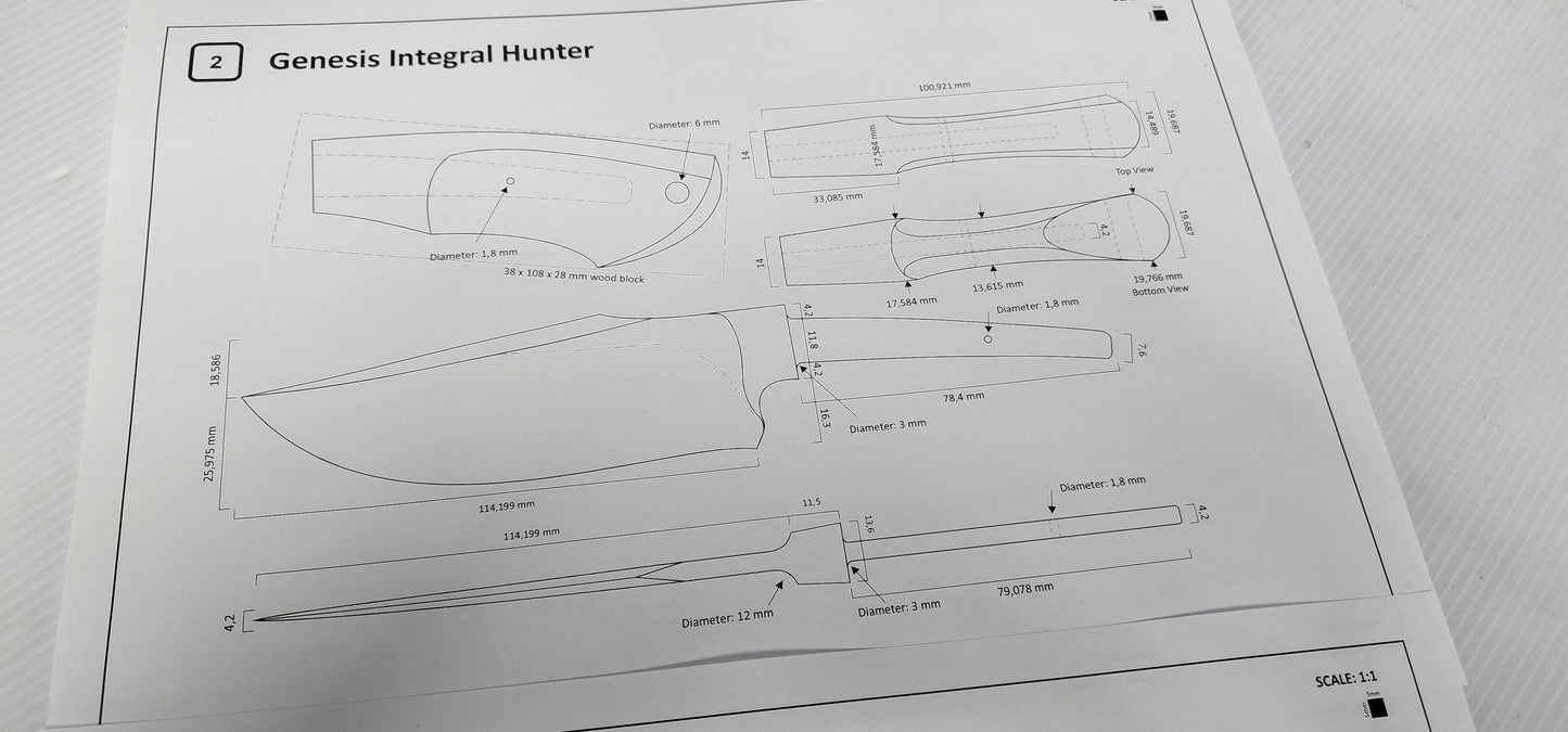 Genesis Integral Hunting Knife Template