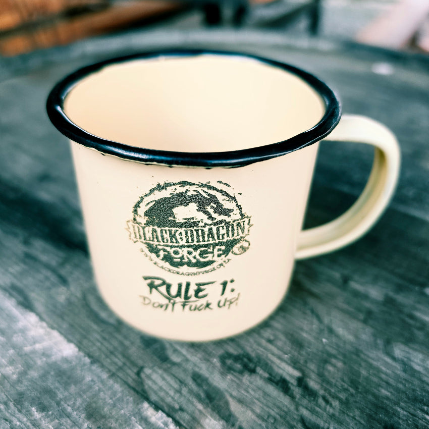 Black Dragon Forge Enamel Metal Mug - Rule 1
