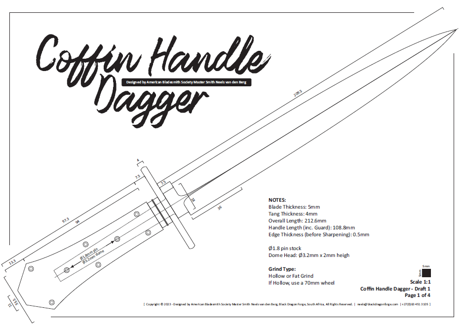 Coffin Handle Dagger Design