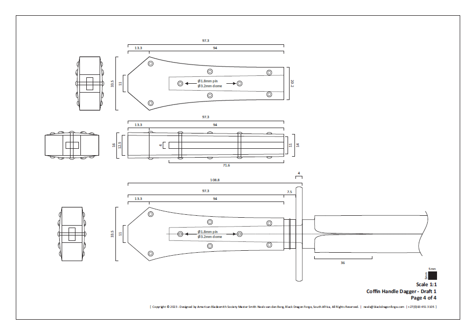 Coffin Handle Dagger Design