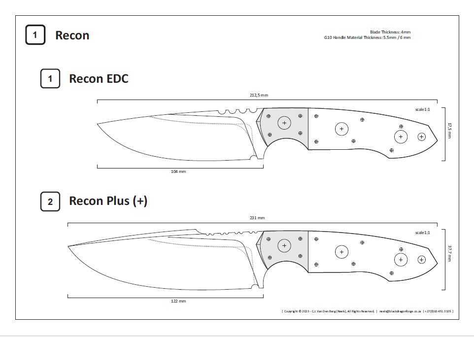 Printable Knife Patterns