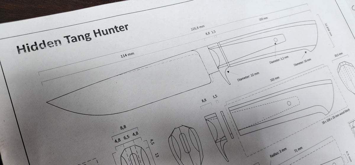Hidden Tang Hunting Knife Template – Black Dragon Forge
