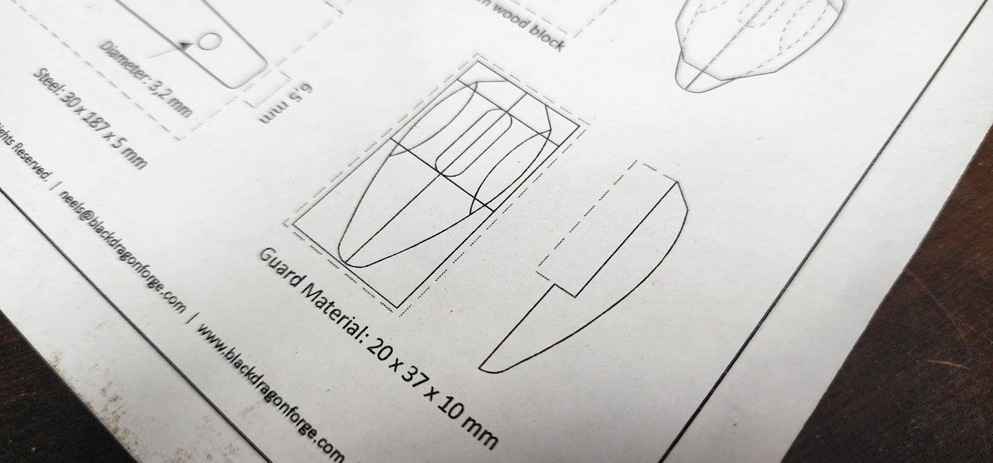 Hidden Tang Hunting Knife Template