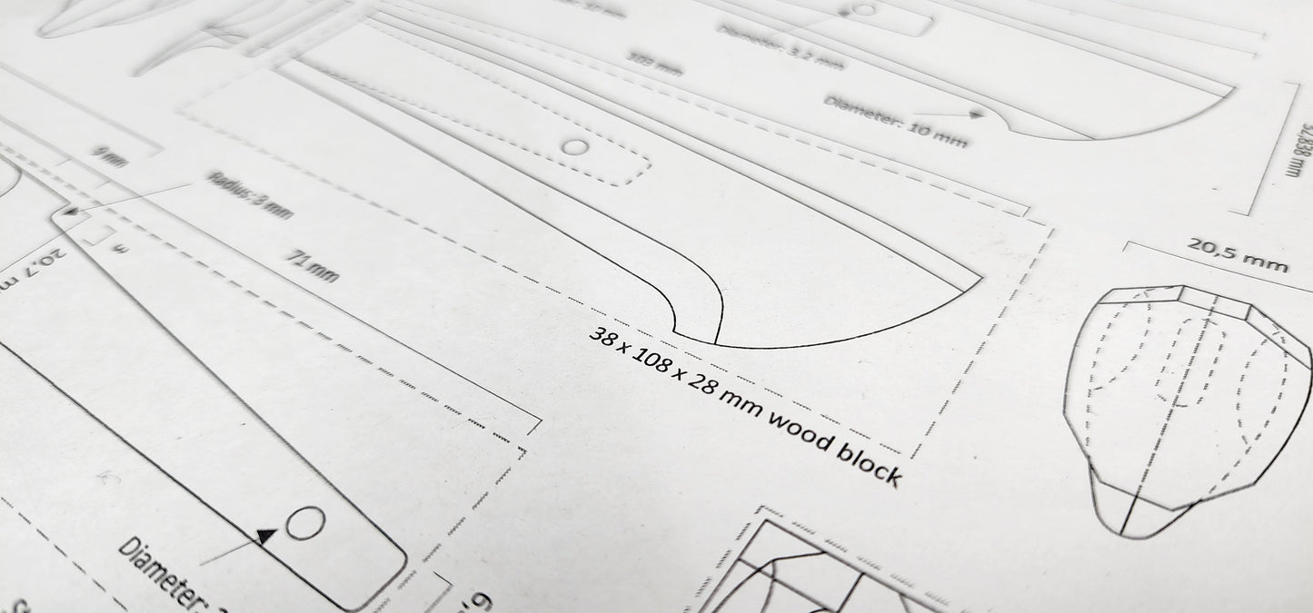 Hidden Tang Hunting Knife Template