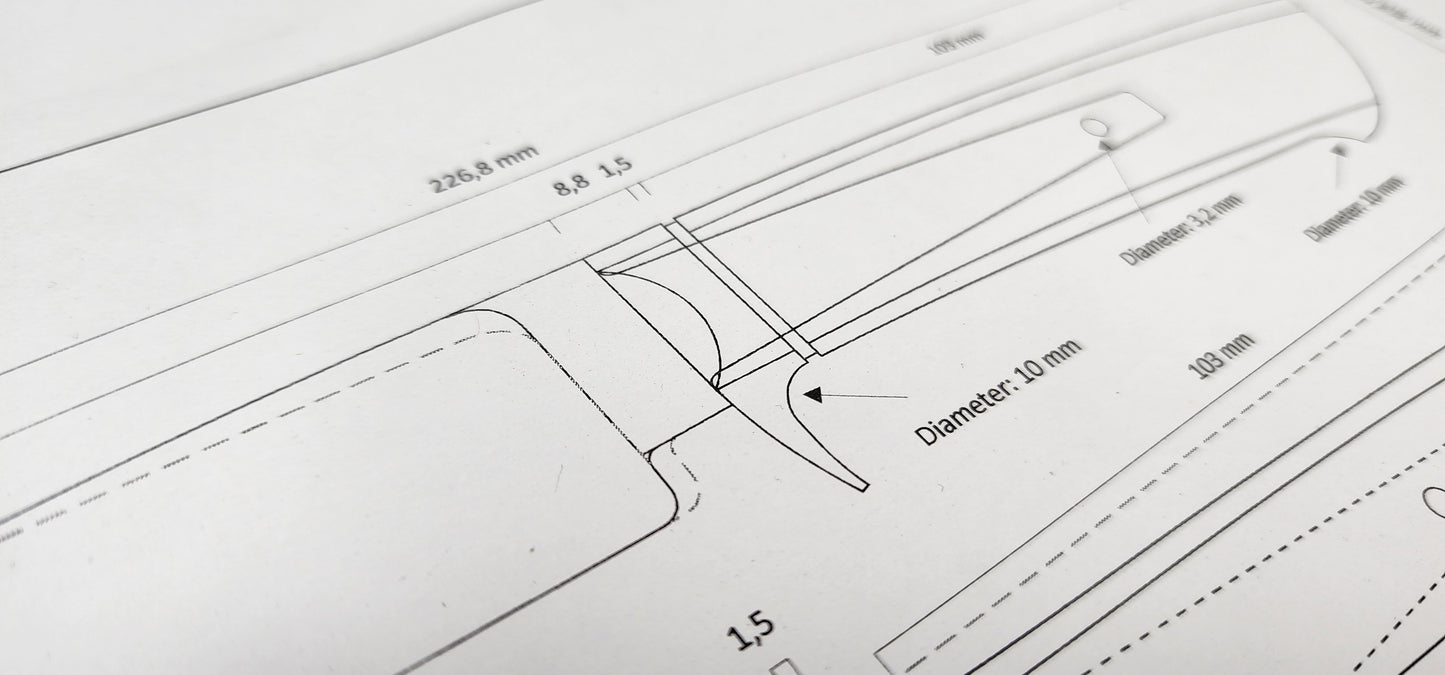 Hidden Tang Hunting Knife Template