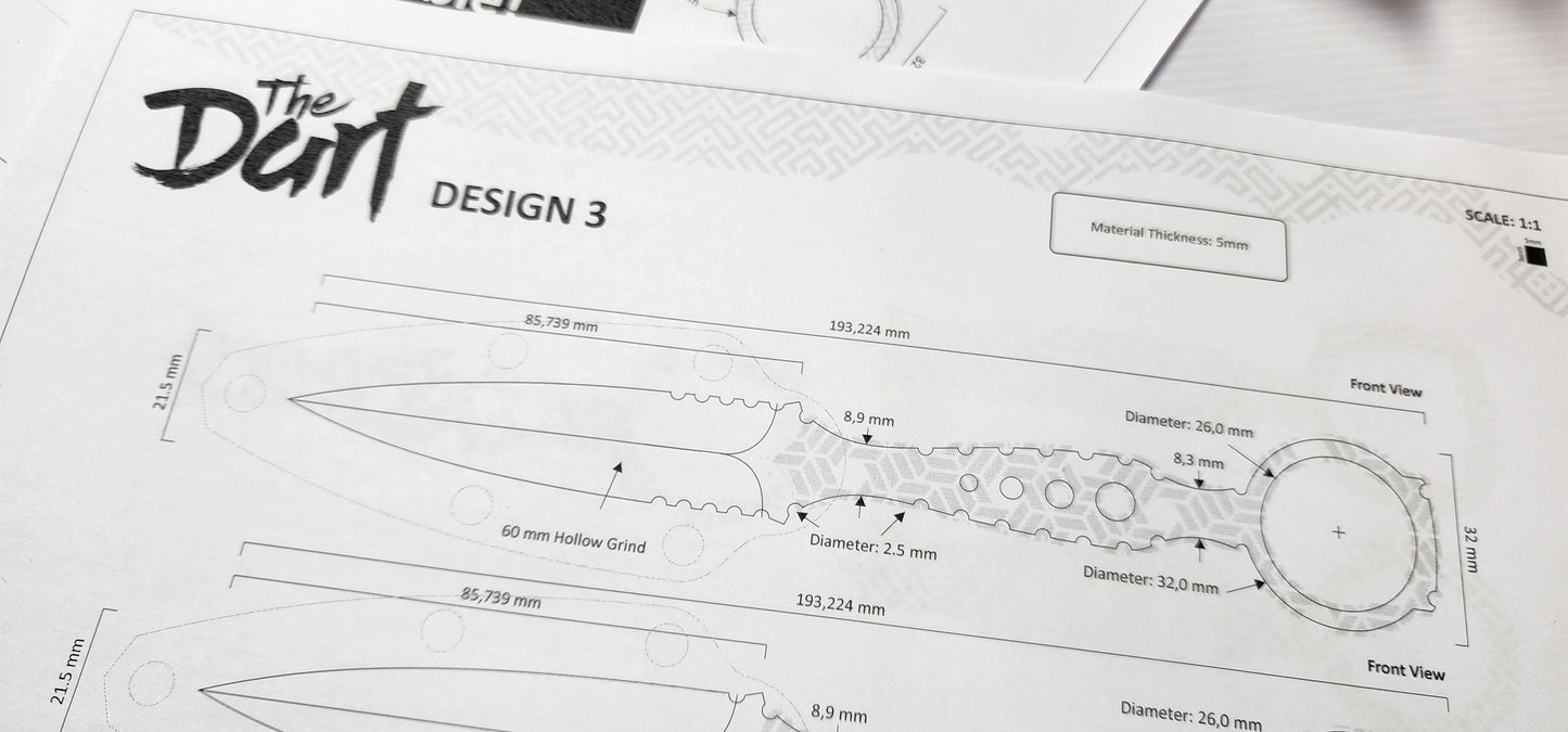The DART EDC Knife Design Template