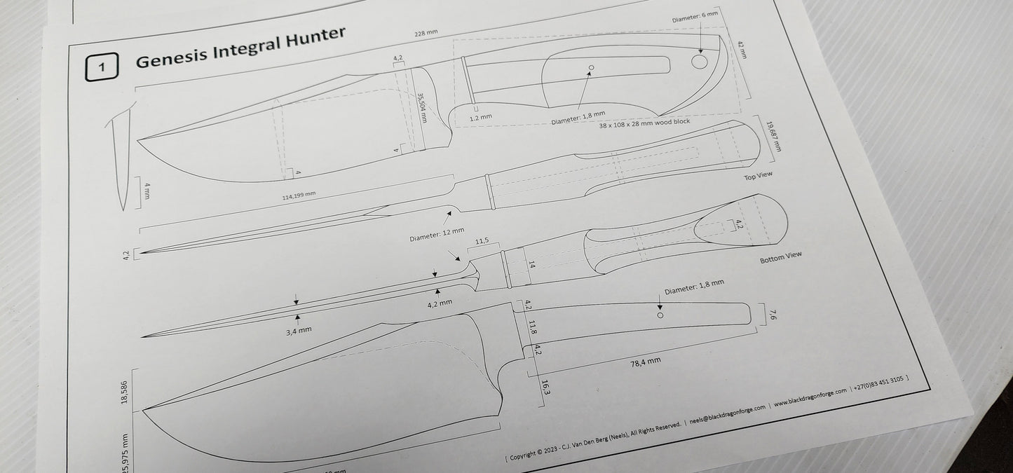 Genesis Integral Hunting Knife Template