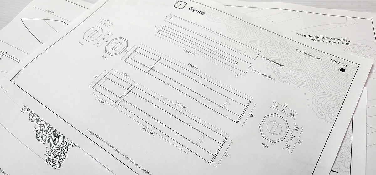 Gyuto Chef's Knife Templates