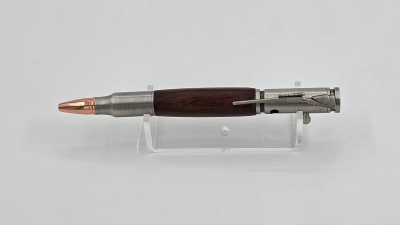 Bolt Action Pen (Gun Metal & Tamboti) by Owen Louw