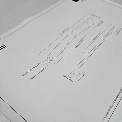 Technical drawing or blueprint with 'Kiridas' branding on a textured surface