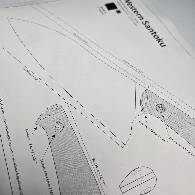 Western Santoku Design Template